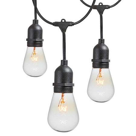 Newhouse Lighting Outdoor 25ft Commercial Grade Incan. String Lights with 10 Light Bulbs CSTRINGINC10